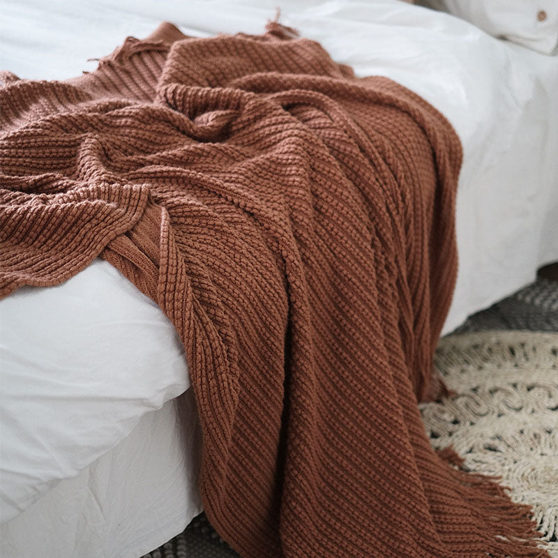 Rust coloured throw discount blanket